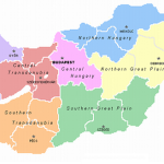 Map showing the Hungarian regions within the country