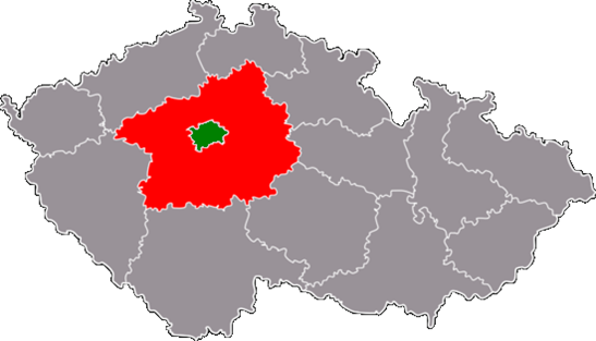 Map of the city and metropolitan area within the Czech Republic