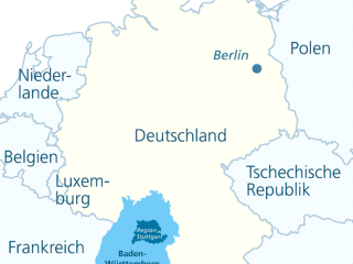 Map showing the region within the country