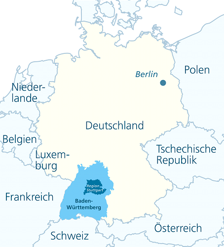 Map showing the region within the country