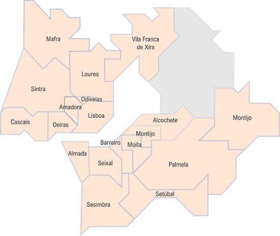 Map of the metropolitan area