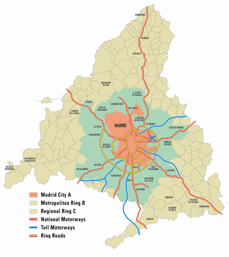 Map of the region (Madrid community)